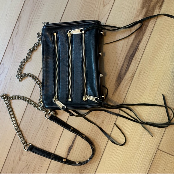 Rebecca Minkoff Three Zipper Leather Crossbody Bag in Black - Picture 3 of 8
